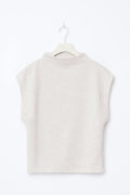 Soft funnel neck top - Beige melange