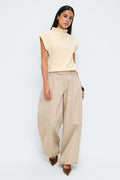 Soft funnel neck top - Banana crepe