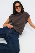 Soft funnel neck top - Banana crepe