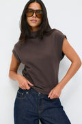 Soft funnel neck top - Banana crepe