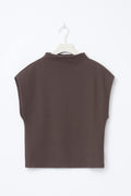Soft funnel neck top - Seal brown