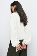 Sheer high neck jacket - Blanc