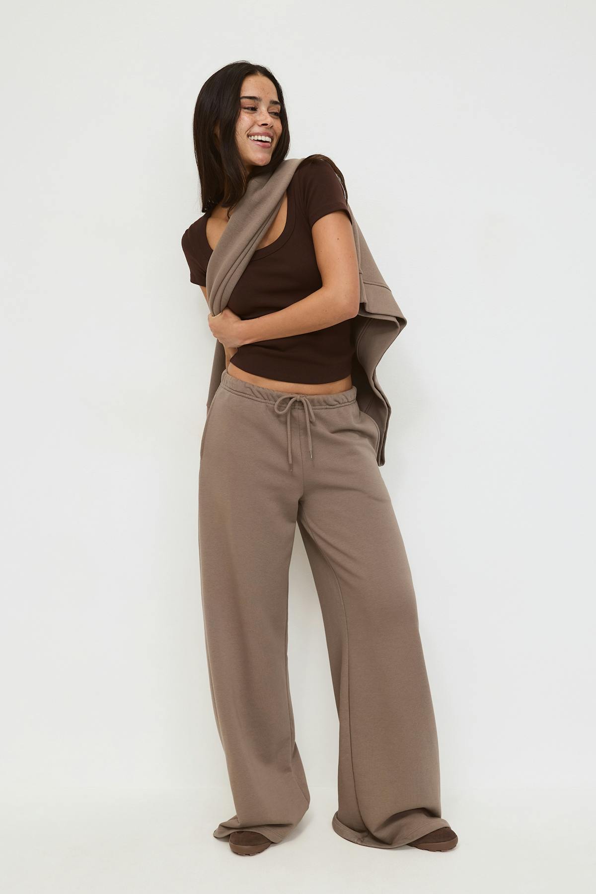 Comfy low sweatpants - Lt greymelange