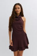 Halterneck mini dress - Pink flower