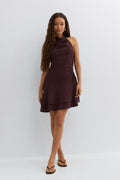 Halterneck mini dress - Pink flower