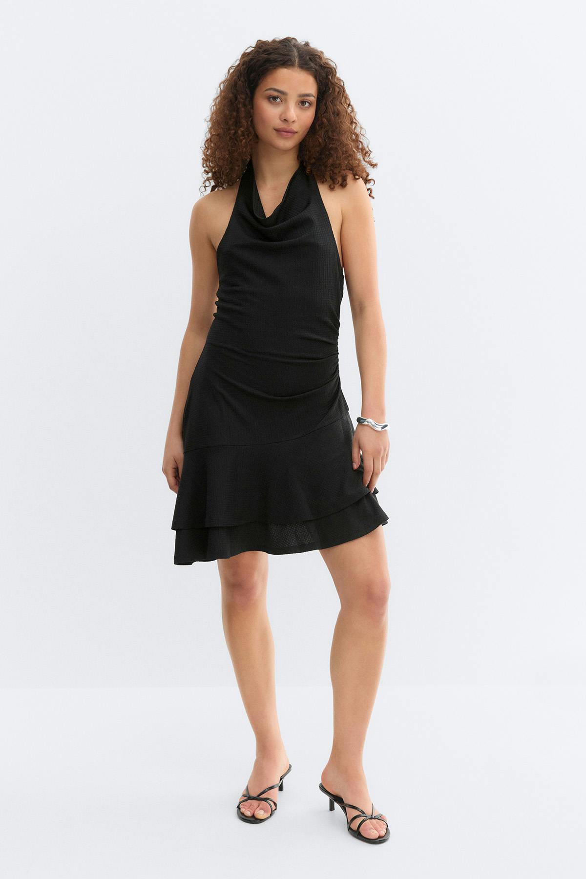 Halterneck mini dress - Flower aop