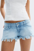 14+ slay low denim shorts - Bleu clair