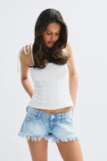 14+ slay low denim shorts - Bleu clair