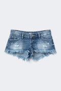 14+ slay low denim shorts - Mid blue