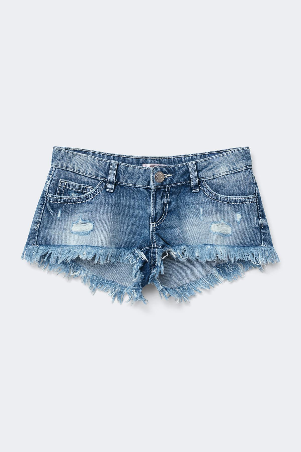 14+ slay low denim shorts - Mid blue
