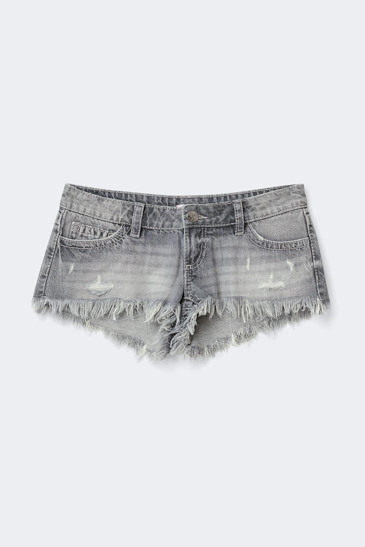 14+ slay low denim shorts - Mid blue