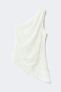 3d one shoulder top - Marshmallow