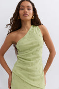 3d one shoulder top - Marshmallow