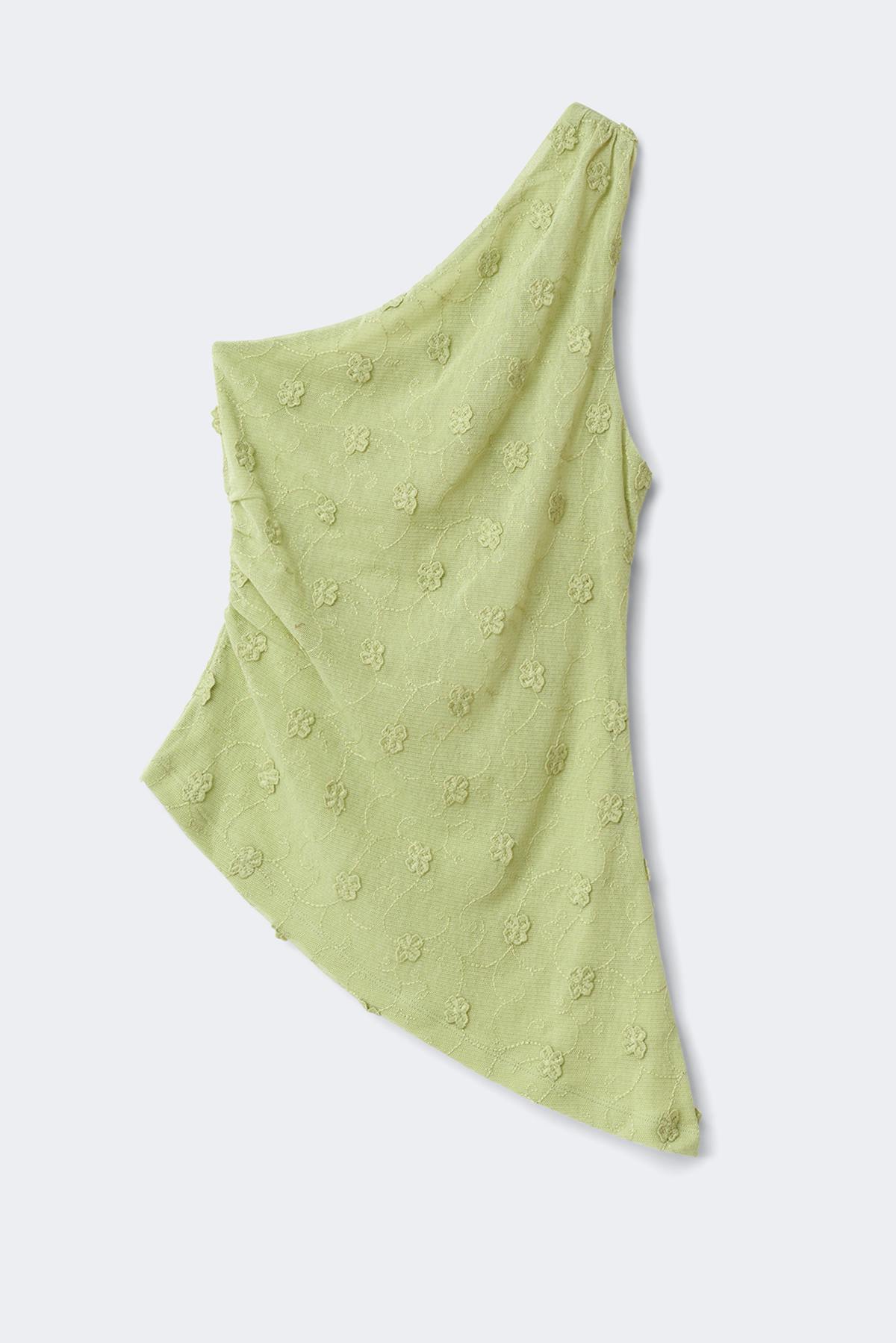 3d one shoulder top - Winter pear