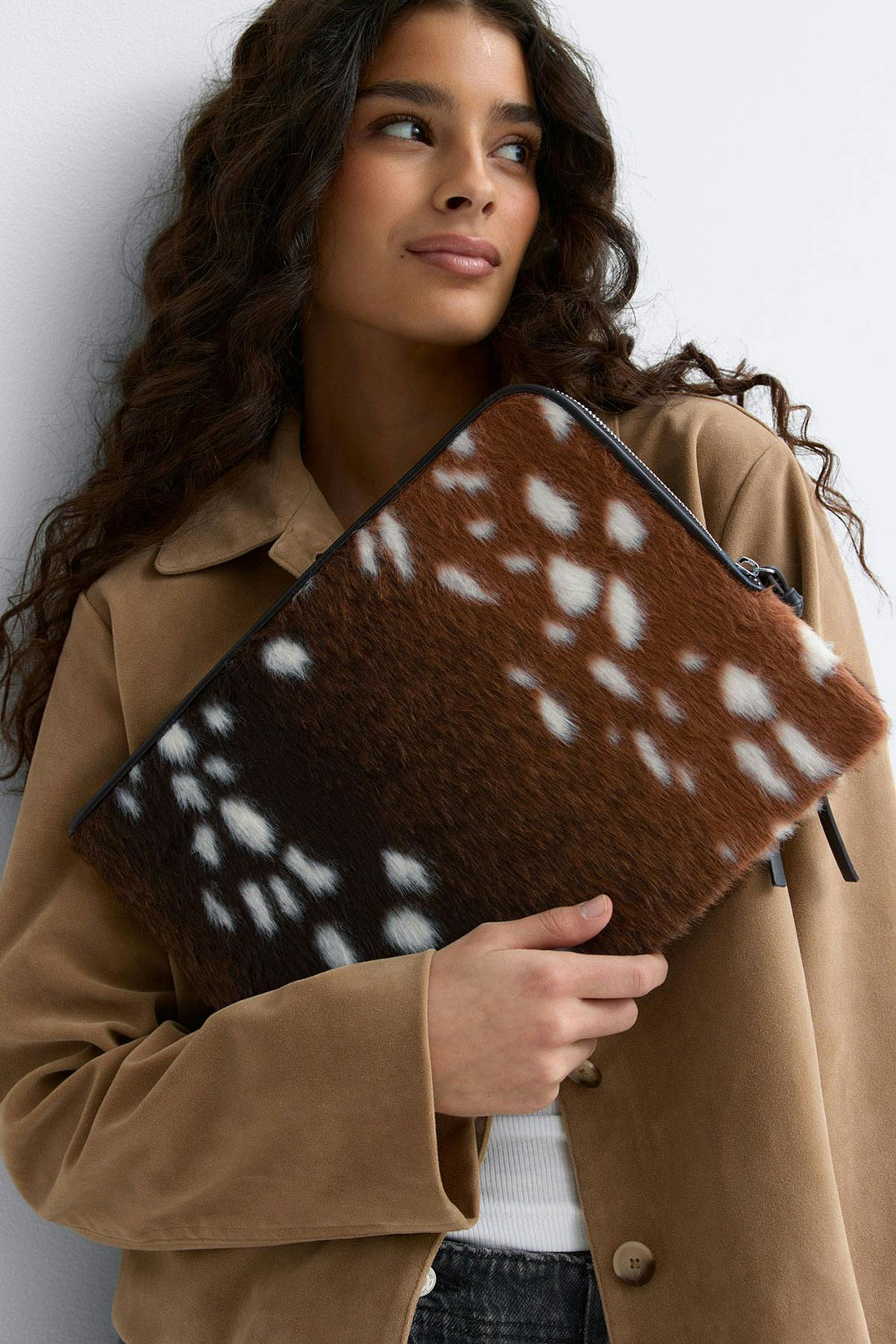 Hair - on laptop case - Multi brown