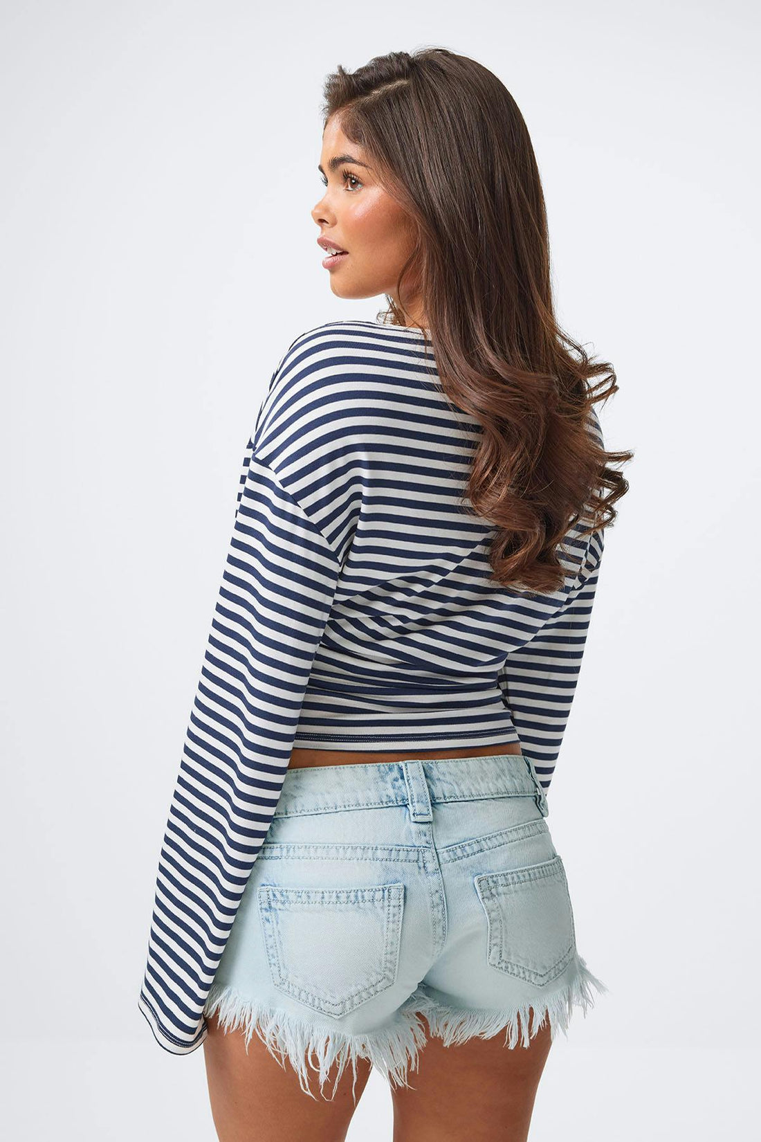 14+ for real low denim shorts - Bleu clair
