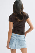 14+ slay low denim skirt - Bleu clair