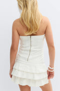 14+ jeanqueen frill dress - Blanc