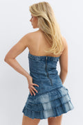 14+ jeanqueen frill dress - Bleu