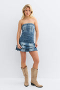 14+ jeanqueen frill dress - Bleu