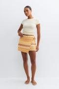 Multi colour mini wrap skirt - Multi stripe