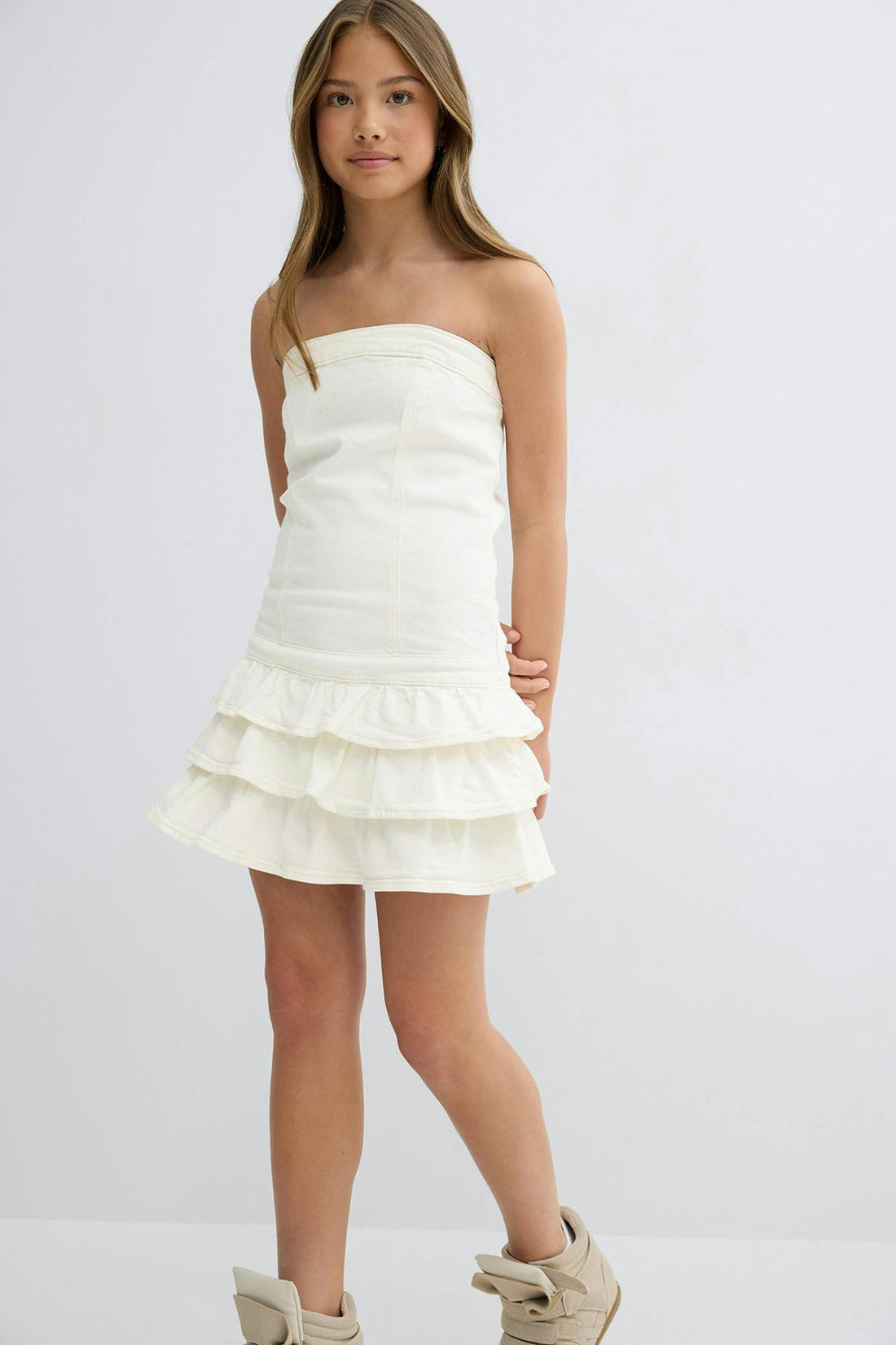 Y jeanqueen smock dress - Blanc