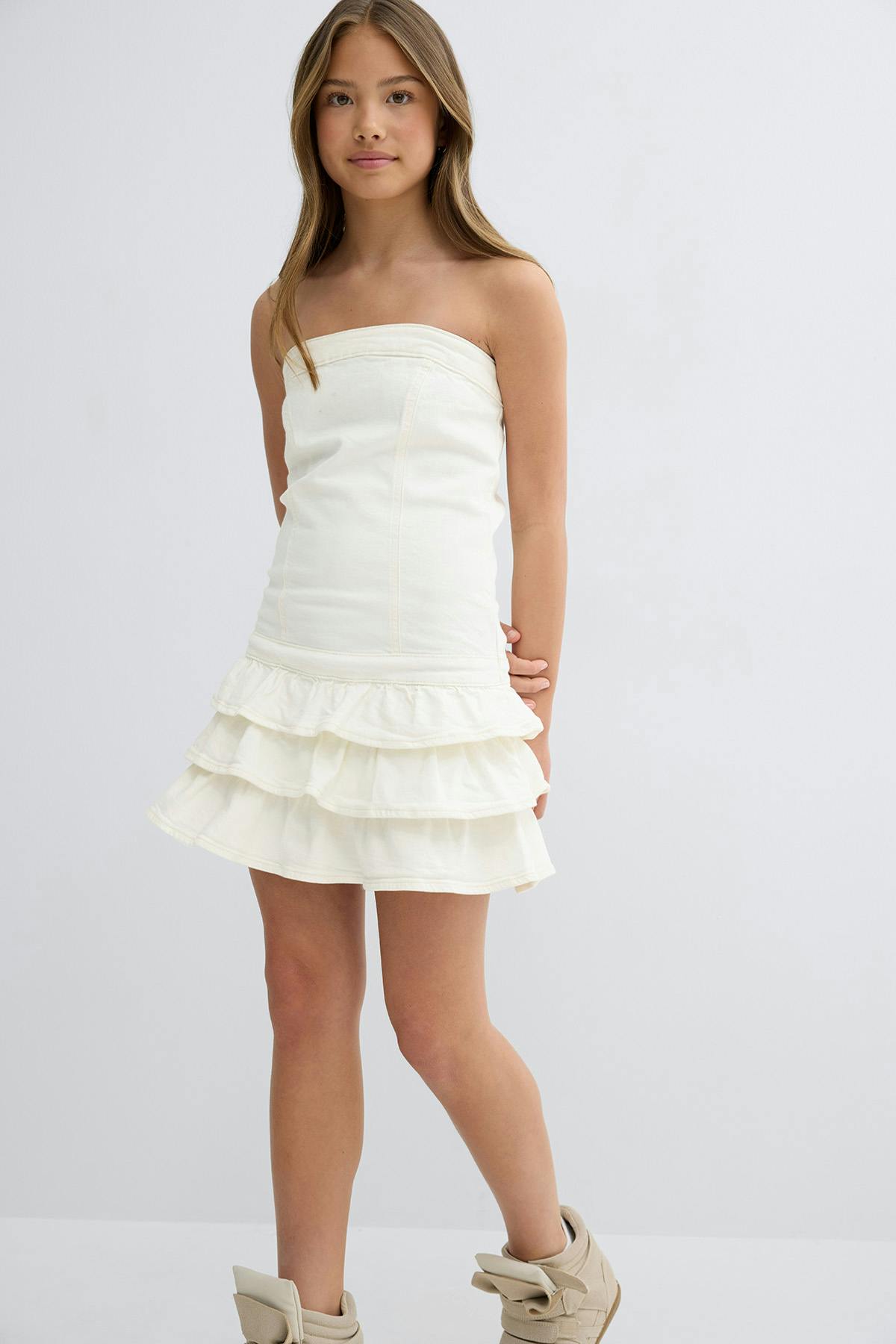 Y jeanqueen smock dress - Blanc