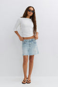Blue crush denim skirt - Blue w destroy