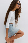 Blue crush denim skirt - Blue w destroy