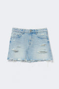 Blue crush denim skirt - Blue w destroy