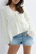 Y sparkle low denim shorts - Bleu clair