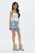 Y denimdoll frill skirt - Bleu clair