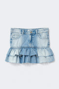 Y denimdoll frill skirt - Bleu clair