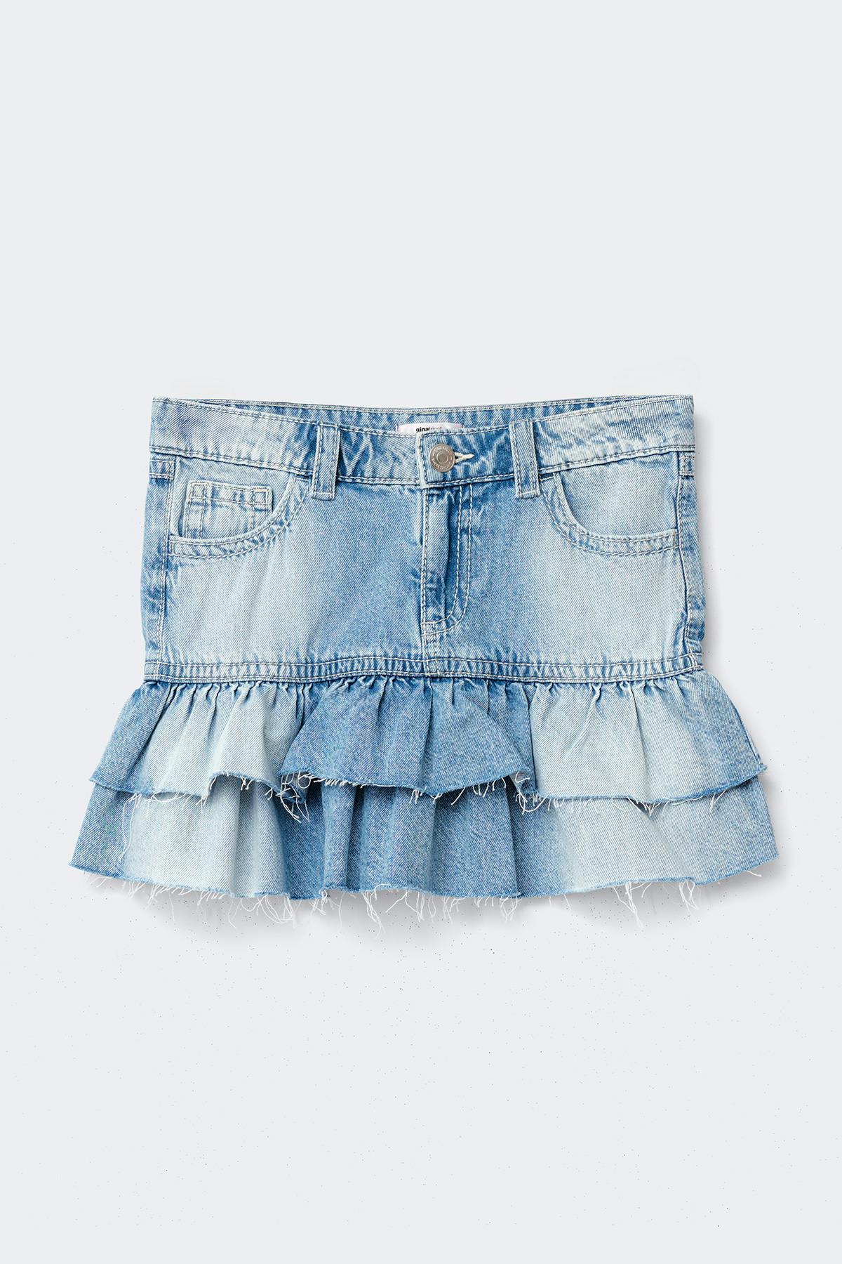 Y denimdoll frill skirt - Bleu clair