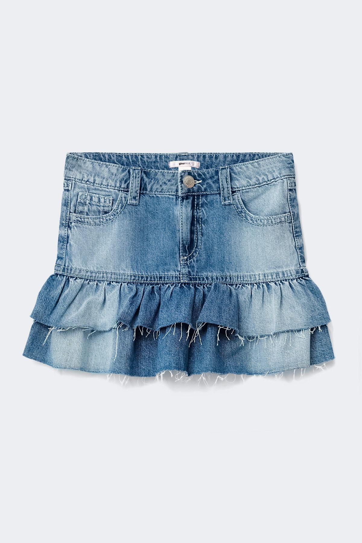 Y denimdoll frill skirt - Mid blue