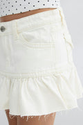 Y jeanova frill denim skirt - Bleu clair