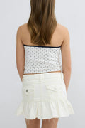 Y jeanova frill denim skirt - Bleu clair