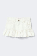 Y jeanova frill denim skirt - Blanc
