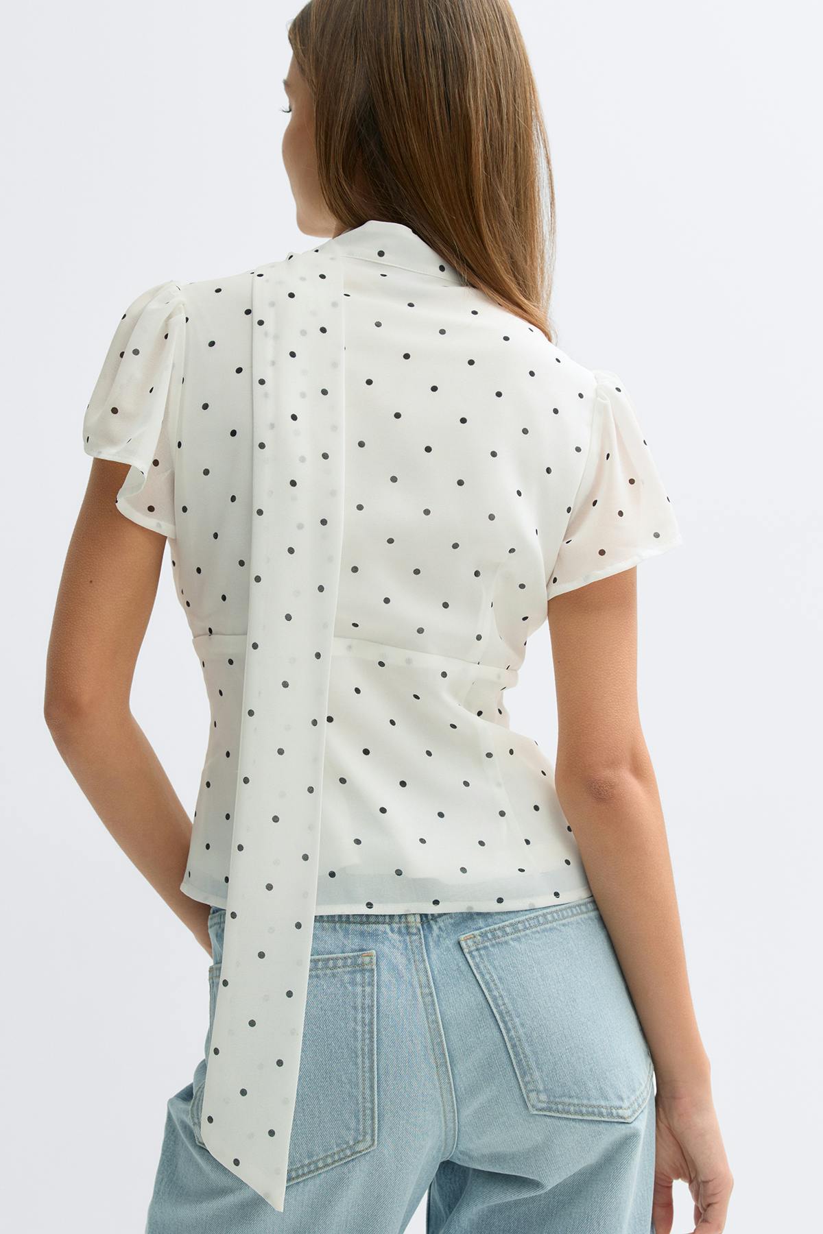 Sheer blouse - Dot print