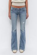 14+ sparkle low flare jeans - Blue destroy