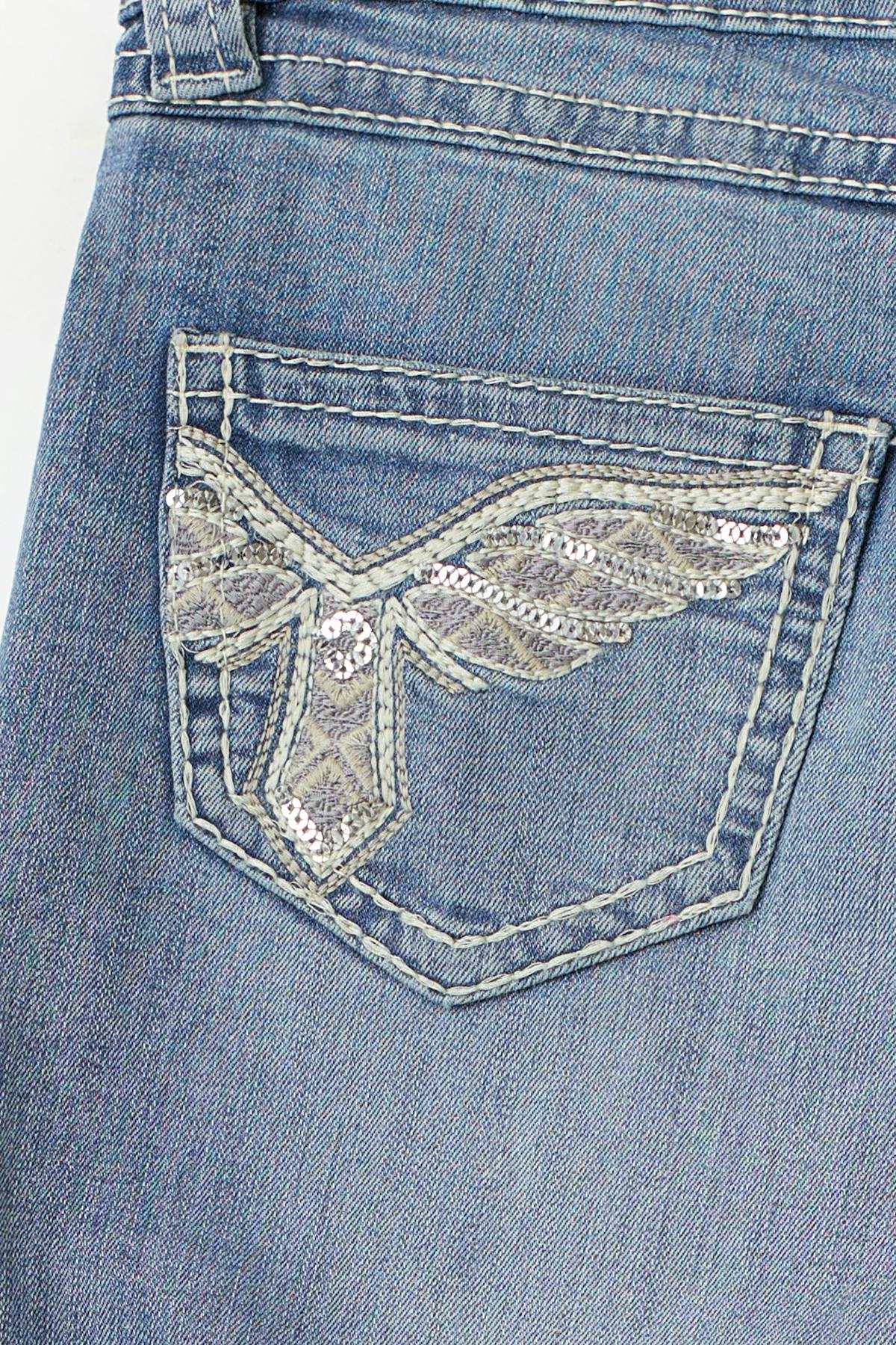 14+ sparkle low flare jeans - Blue destroy