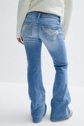 Y sparkle low flare jeans - Mid blue