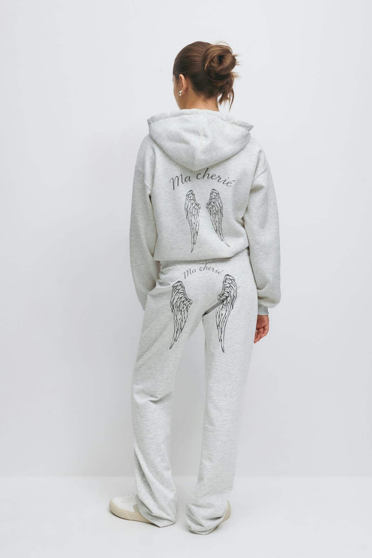 Y printed low sweatpants - Lt greym/print