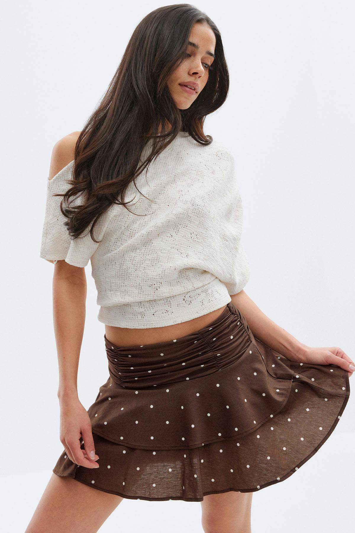 Mini frill skirt - Pink ditsy