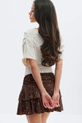 Mini frill skirt - Pink ditsy