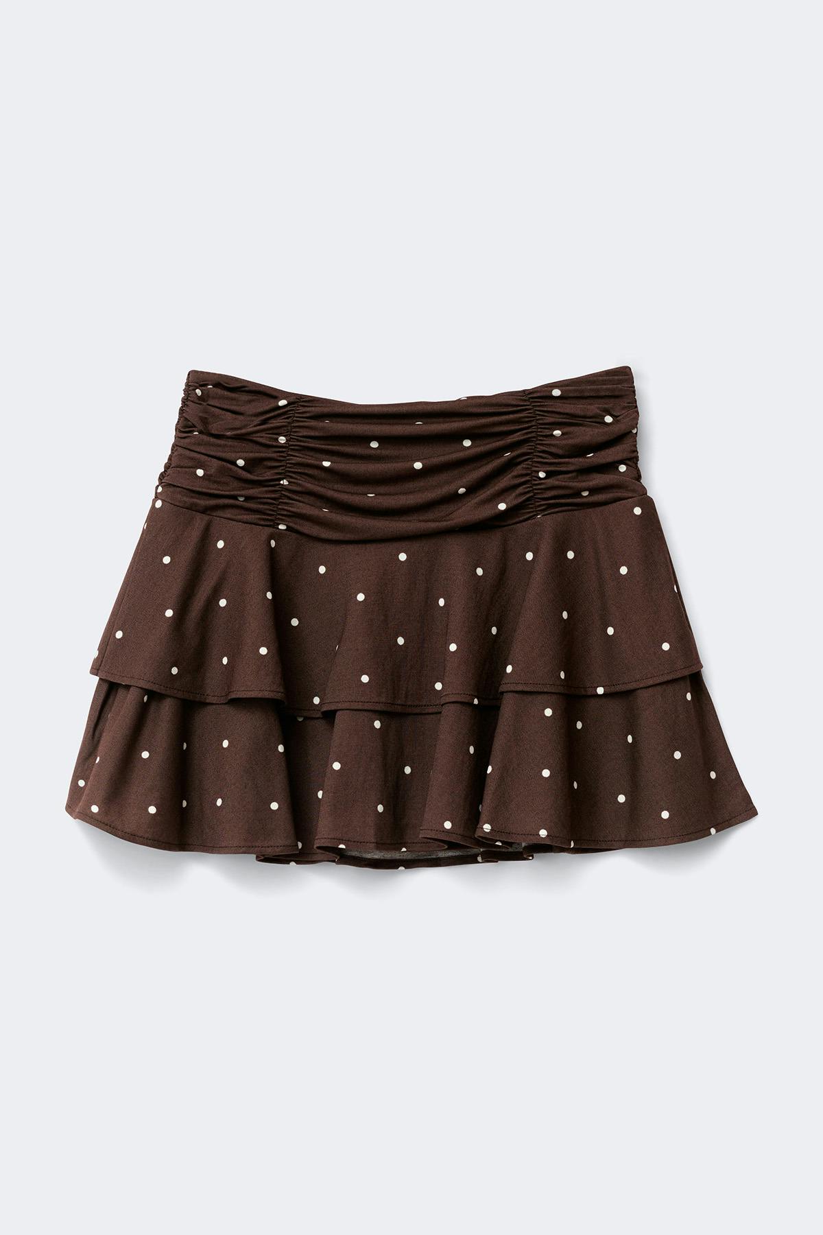 Mini frill skirt - Pink ditsy