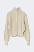 Knitted zip cardigan - Beige