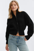 Knitted zip cardigan - Beige