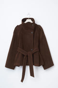 Faux suede trench jacket - Chocolate brown