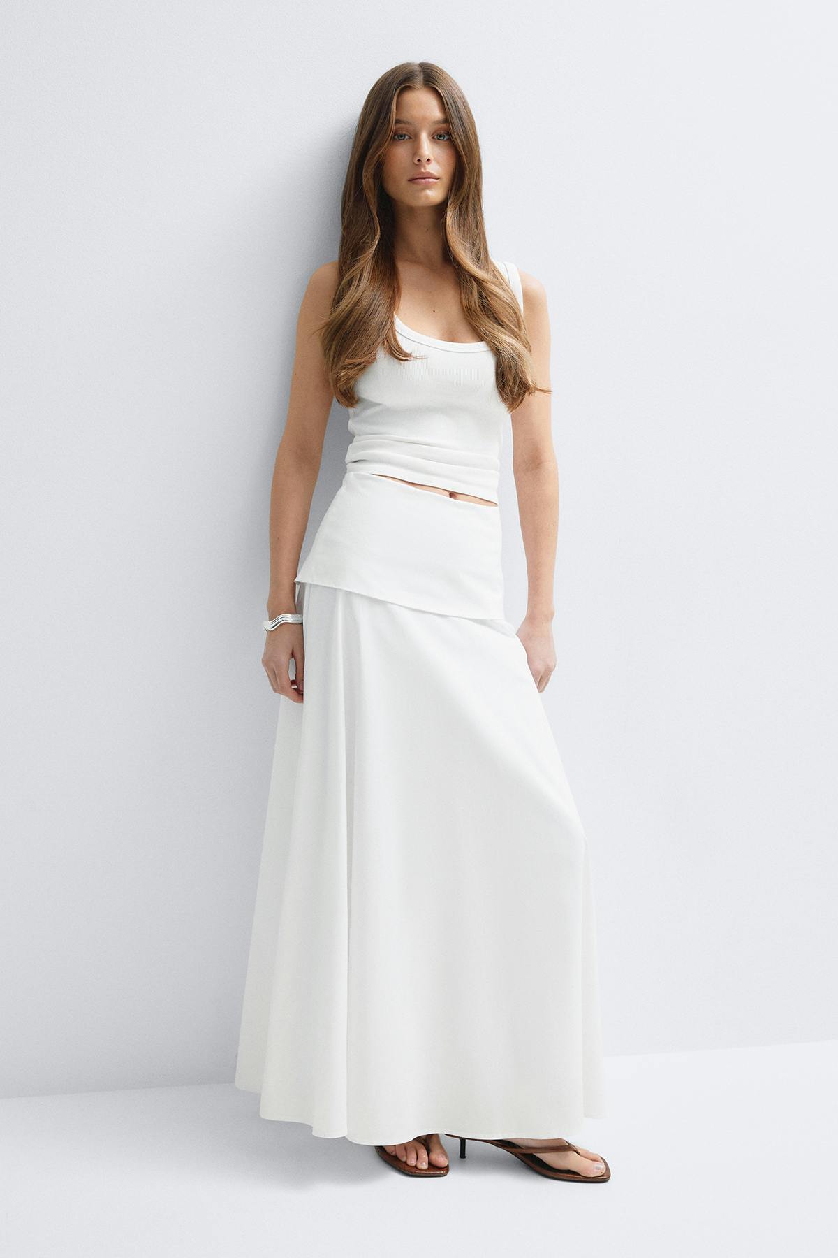 Dropped waist skirt - Blanc cassé